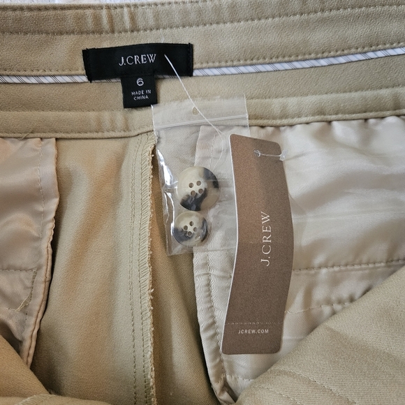 J.CREW Officer Patch-Pocket Wide-Leg Pant Stretch Twill in KHAKI size 6 NWT - Picture 8 of 13